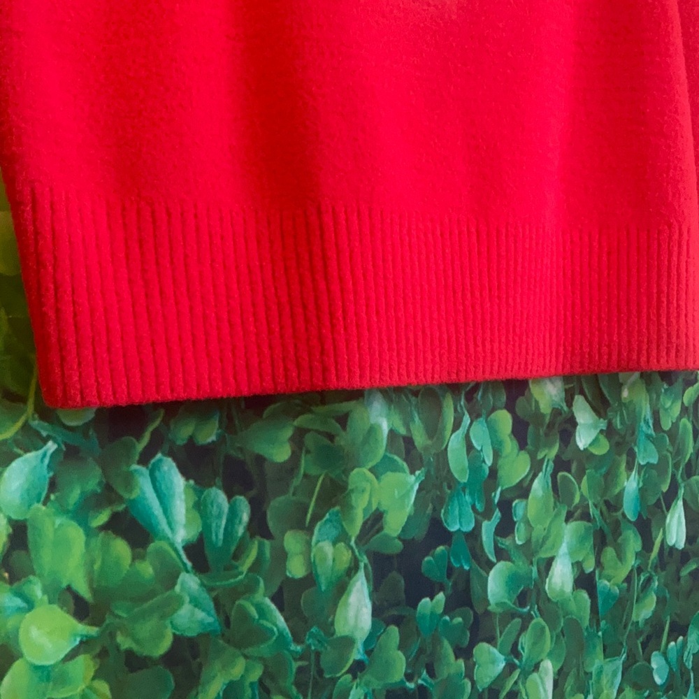 Curvy Size - NWT V-neck Teddy Fur Red Tank Top - Picture 3 of 3